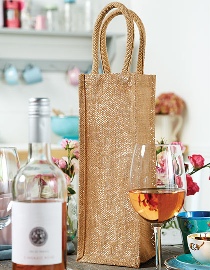 Shimmer Jute Bottle Bag - Natural Gold3.webp