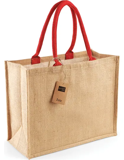 Jute Classic Shopper Natural - Bright Red