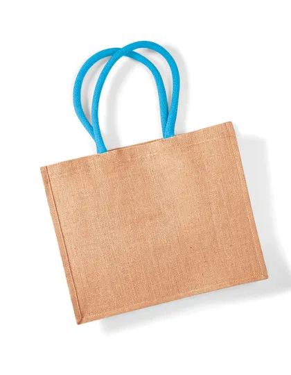 [WM407] Jute Classic Shopper Natural - Surf Blue