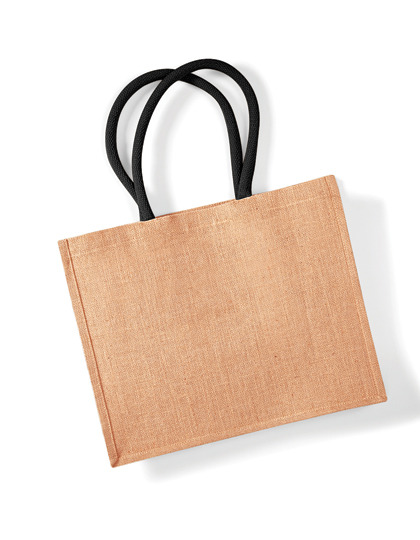 [WM407] Jute Classic Shopper Natural - Black