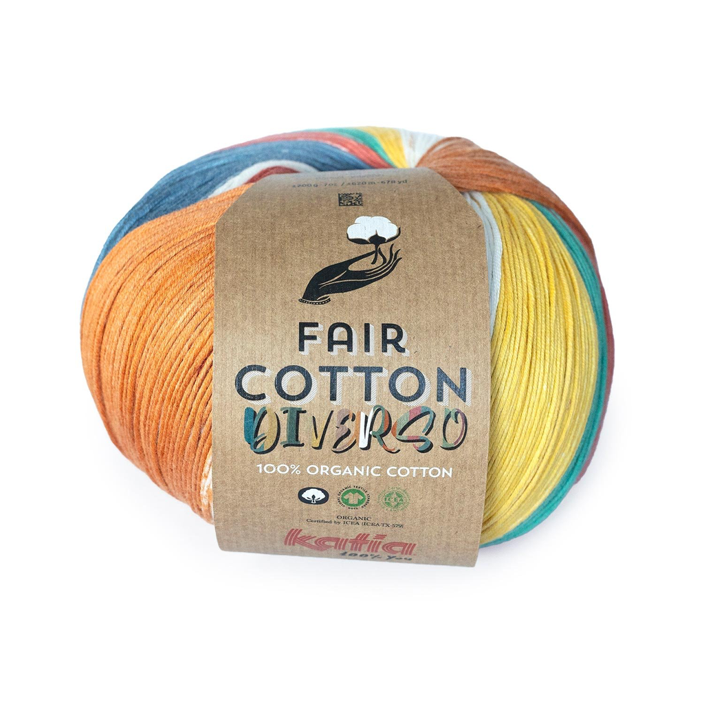 Fair Cotton Diverso - 404 Koraal-Oranje-Groen