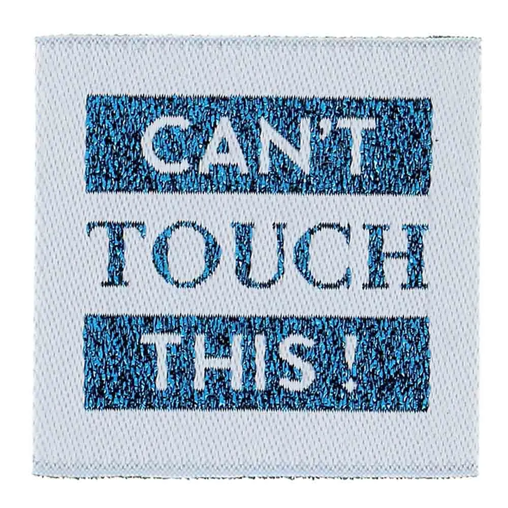 Bohin Kledinglabel opnaaibaar 35x35mm - Cant Touch This - 4st