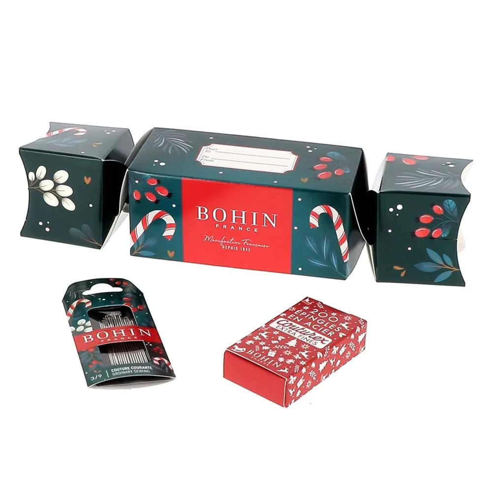 Bohin Christmas Cracker naainaalden en speldenbox