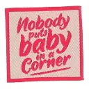 Bohin Kledinglabel opnaaibaar 35x35mm - Nobody puts baby - 4st 