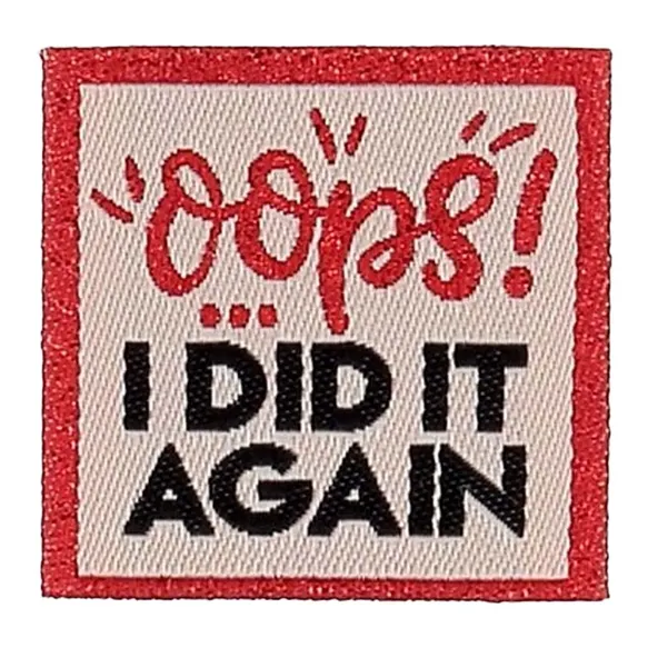 Bohin Kledinglabel opnaaibaar 35x35mm - Oops! - 4st  