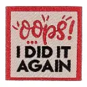 Bohin Kledinglabel opnaaibaar 35x35mm - Oops! - 4st  