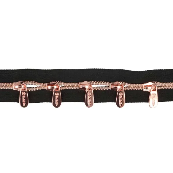 Spiraal rits metallic incl. 5 schuivers - 2m - rose goud