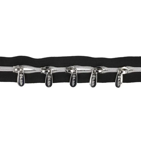 Spiraal rits metallic incl. 5 schuivers - 2m - zilver