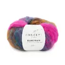 Bohemian - 205 - Fuchsia-Eend blauw-Roest bruin