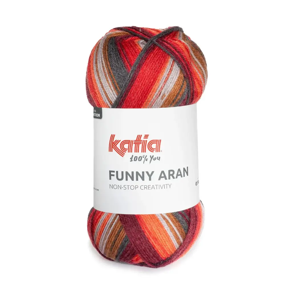 Funny Aran - 305 Rood-Grijs