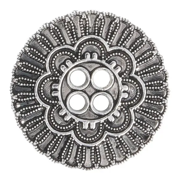 [MG9033577] Milward Knoop 4-gaats bloem antiek 22mm oud zilver - 5st