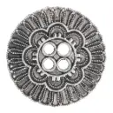 Milward Knoop 4-gaats bloem antiek 22mm oud zilver - 5st
