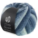 Cosy Socks Soft Stripes - 106 Zwart/grijs/rook/witblauw