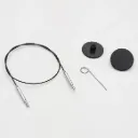 KnitPro Thin&Flex 360° Swivel Verw. kabel 50cm zwart