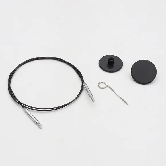 KnitPro Thin&Flex 360° Swivel Verw. kabel 80cm zwart