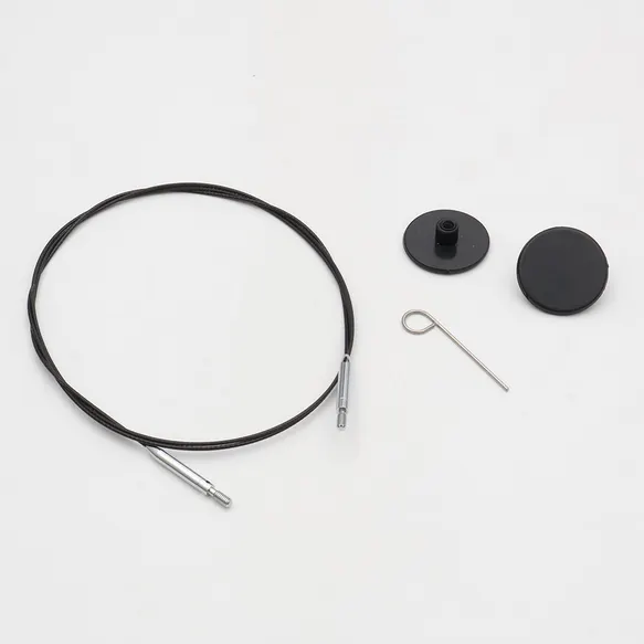 KnitPro Thin&Flex 360° Swivel Verw. kabel 100cm zwart