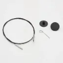 KnitPro Thin&Flex 360° Swivel Verw. kabel 100cm zwart