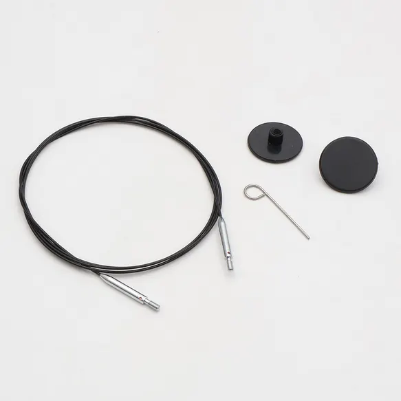 KnitPro Thin&Flex 360° Swivel Verw. kabel 120cm zwart