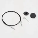 KnitPro Thin&Flex 360° Swivel Verw. kabel 120cm zwart