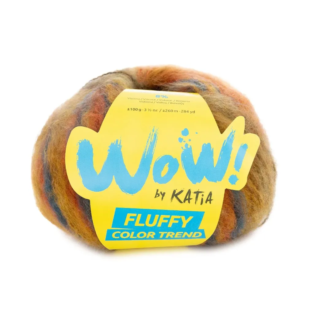 [1383.O.305] WOW - Fluffy Color Trend - 305 Groen blauw-Oker-Roest bruin