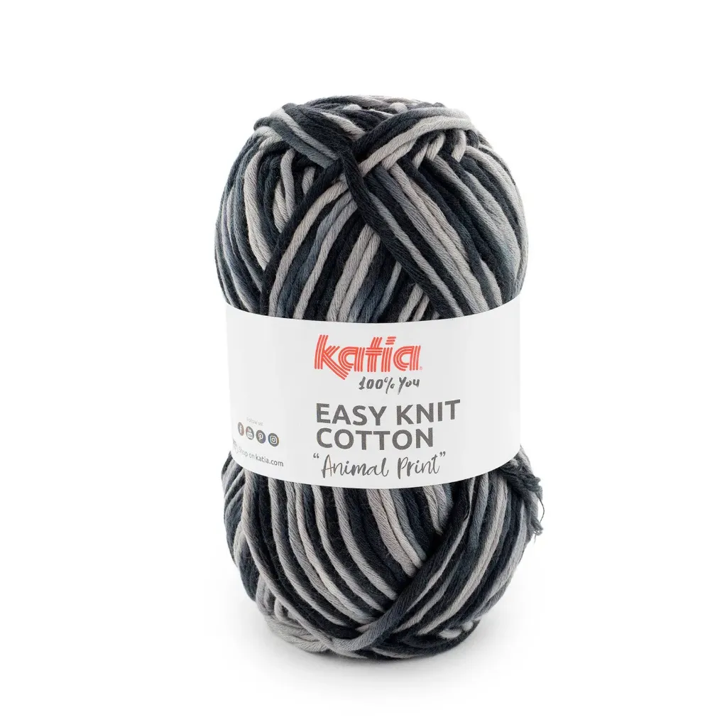 [1277.O3.205] Easy Knit Cotton Animal Print - 205 Grijs-Zwart