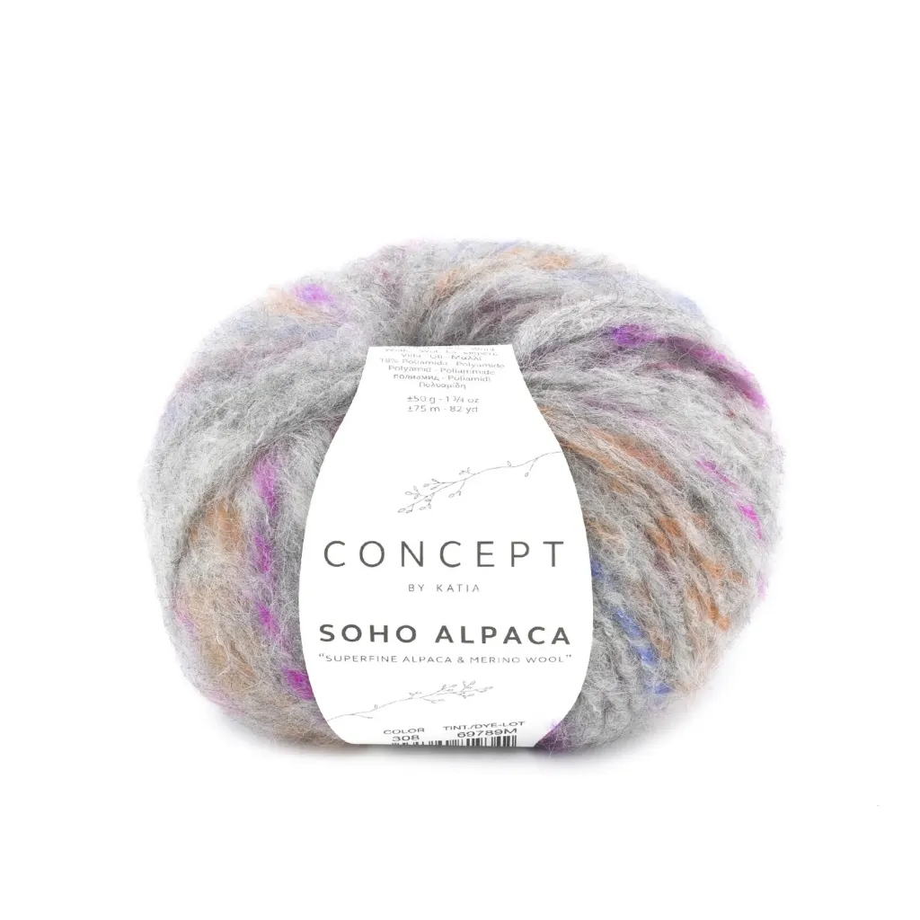 Soho Alpaca - 308 Lichtgrijs-meerkleurig