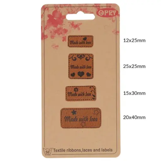 [69650-03] Skai-leren Labels - Made with Love