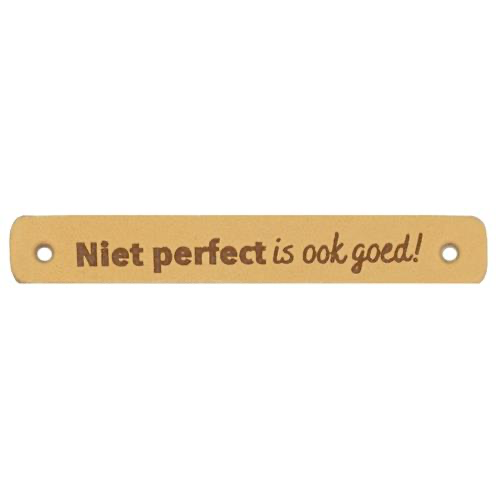 [020.1188] Leren Label Niet Perfect is ook Goed 7 x 1 cm - 2 stuks.