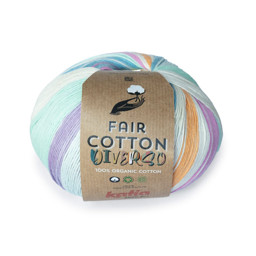 [1018.O8.406] Fair Cotton Diverso - 406 Waterblauw-Kauwgom Roze-Citroengeel