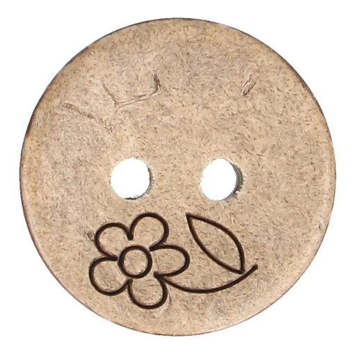 [MG9033508] Milward Knoop 2-gaats kokos gegraveerd 15mm - 10st
