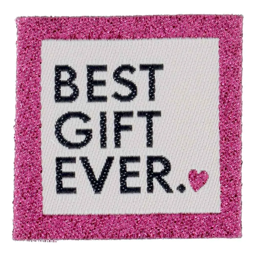 [BO71006] Bohin Kledinglabel opnaaibaar 35x35mm - Best Gift - 4st