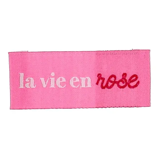 [BO71054] Bohin Kledinglabel opnaaibaar 2x5cm - La vie en rose - 4st