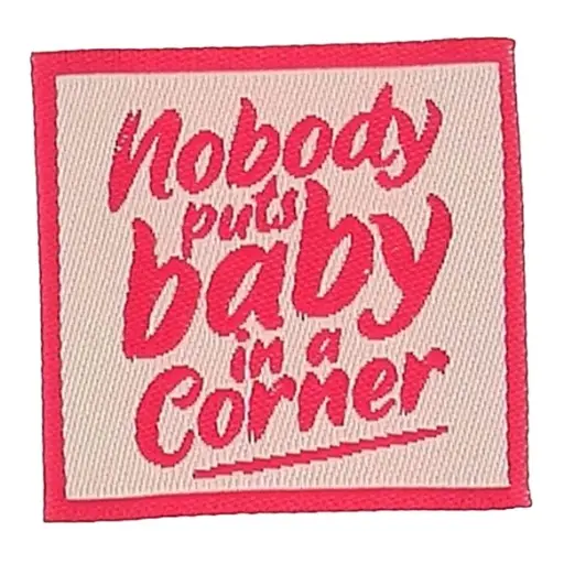 [BO71041] Bohin Kledinglabel opnaaibaar 35x35mm - Nobody puts baby - 4st 
