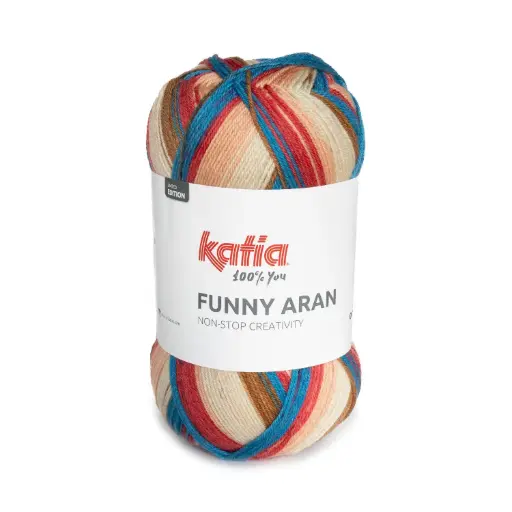 [1397.O.306] Funny Aran - 306 Koraal-Bruin-Blauw